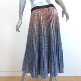 Gerard Darel Beth Sequined Pleated Midi Skirt Blue Ombre Size 3