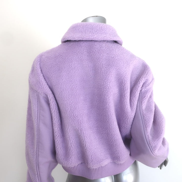 Tibi Gus Faux Shearling Cropped Jacket Lavender Size Medium