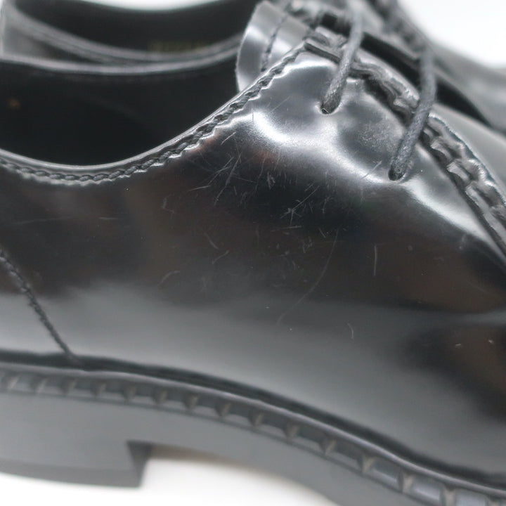 Prada Brushed Leather Lace-Up Shoes Black Size 7
