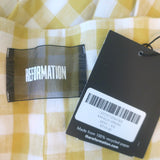 Reformation Amalfi Tie-Front Wrap Dress Yellow Gingham Size Extra Small NEW