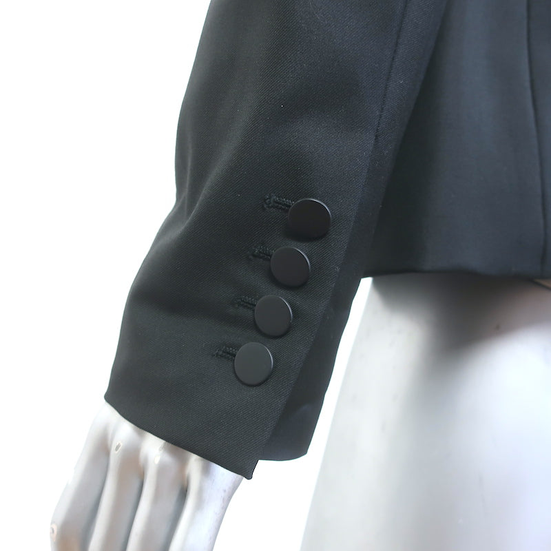 Stella McCartney Blazer Black Wool-Silk Size 38 One-Button Jacket