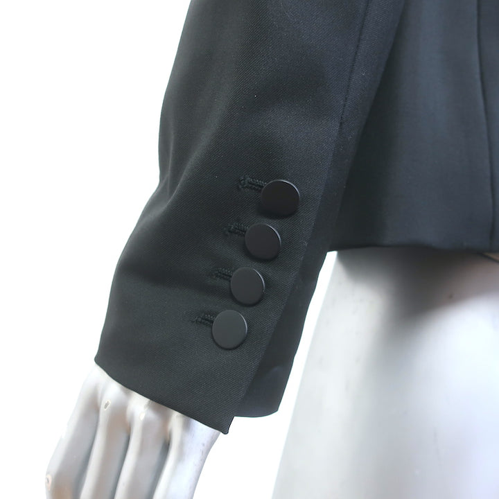 Stella McCartney Blazer Black Wool-Silk Size 38 One-Button Jacket