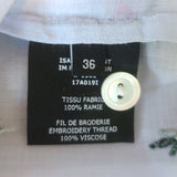 Isabel Marant Utah Floral-Embroidered Puff Sleeve Blouse Light Blue Size 36