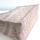 Christian Dior Medium Book Tote Pink Dior Oblique Embroidered Canvas NEW