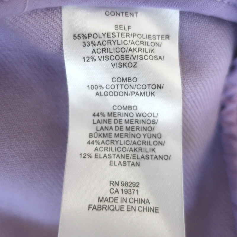 Tibi Gus Faux Shearling Cropped Jacket Lavender Size Medium