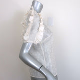 Ulla Johnson Aria Puff Sleeve Top Cream Floral Print Organza Size 2