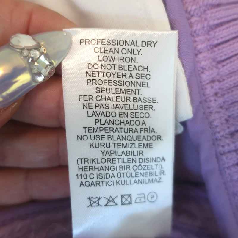 Tibi Gus Faux Shearling Cropped Jacket Lavender Size Medium