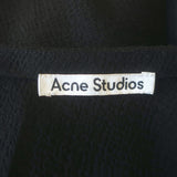 ACNE Studios Asymmetric Lace-Up Fringed Scarf Top Black Voile Size 38