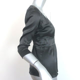 Etro Blouse Black Stretch Silk Satin Size 40