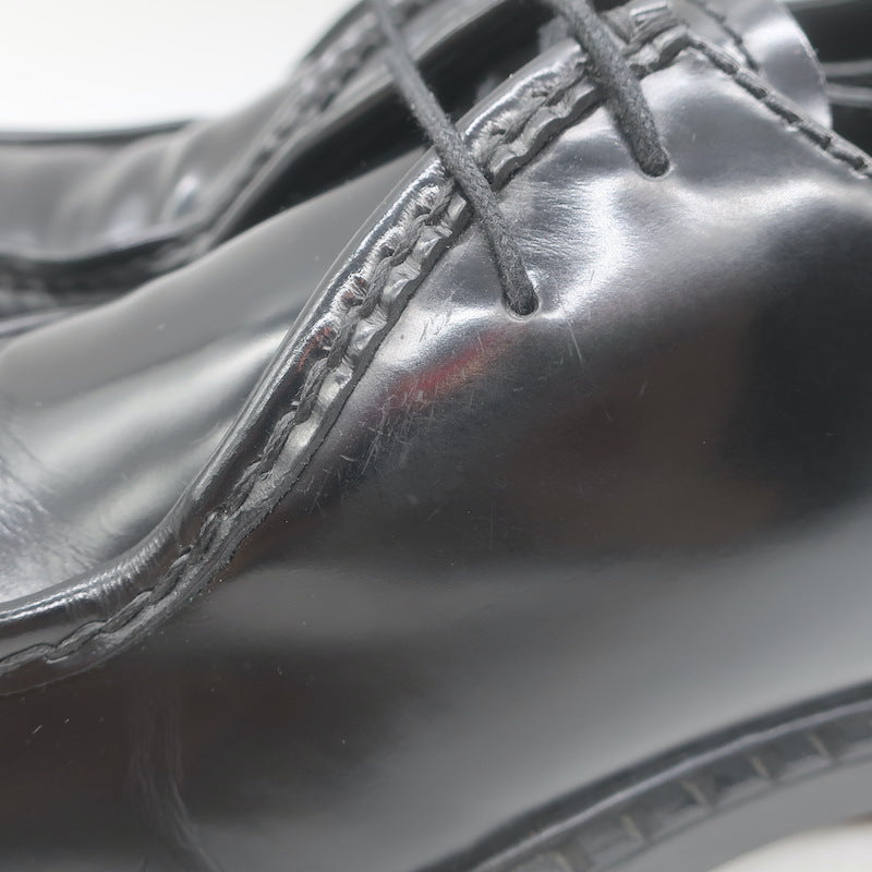 Prada Brushed Leather Lace-Up Shoes Black Size 7
