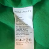 Zimmermann Teddy Broderie Anglaise Mini Dress Green Ramie Size 0P
