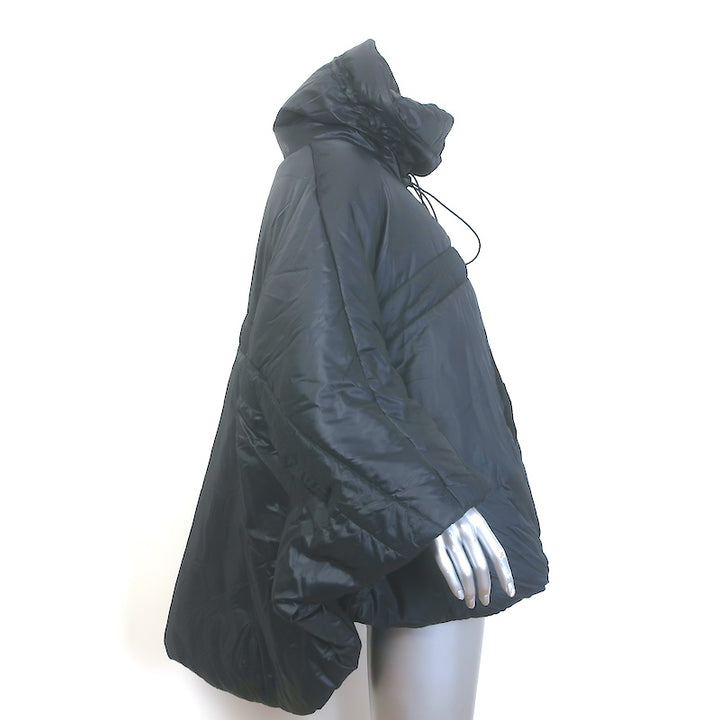 RED Valentino Lace-Trim Puffer Cape Black Size 40