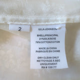 Ulla Johnson Aria Puff Sleeve Top Cream Floral Print Organza Size 2