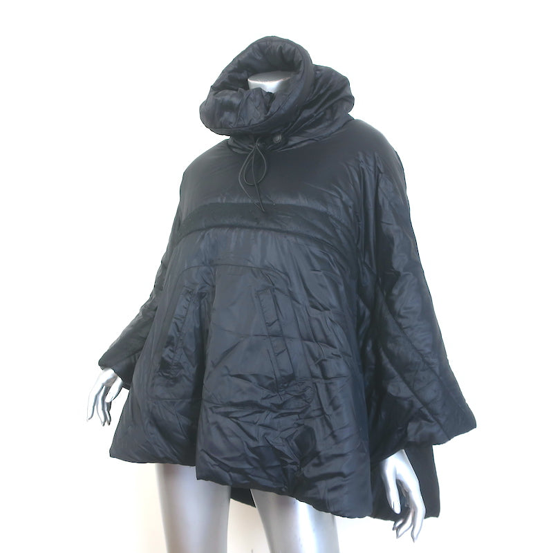 RED Valentino Lace-Trim Puffer Cape Black Size 40