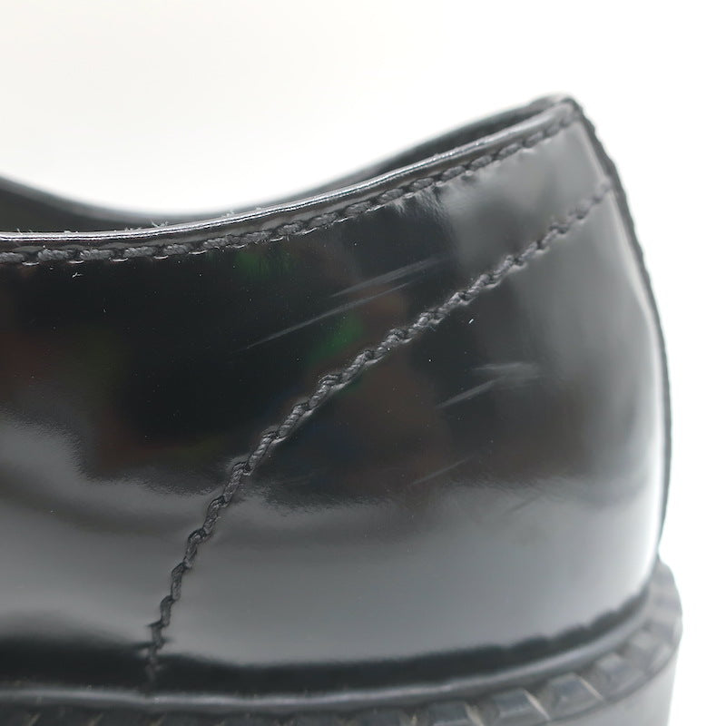 Prada Brushed Leather Lace-Up Shoes Black Size 7