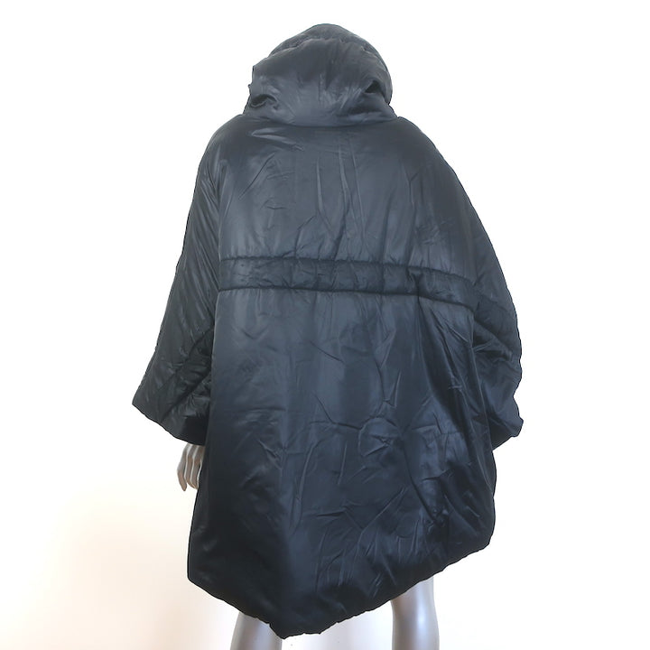 RED Valentino Lace-Trim Puffer Cape Black Size 40