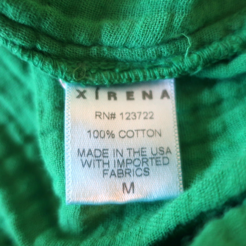 Xirena Leyla Ruffle Strap Maxi Dress Green Cotton Gauze Size Medium