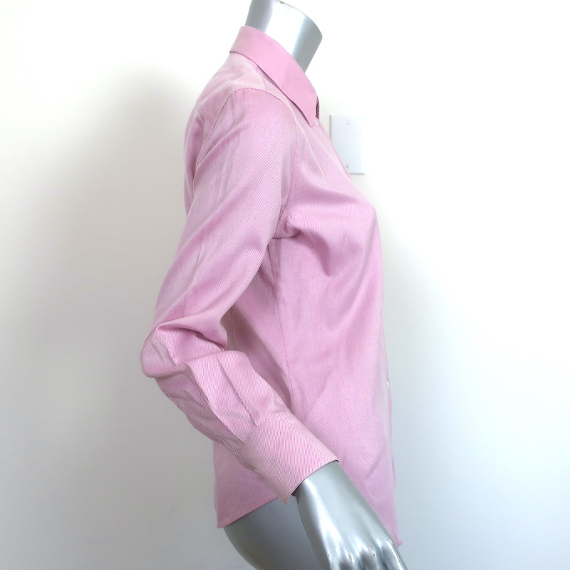 Loro Piana Button-Up Shirt Pink Pinstripe Cotton Size 42 Long Sleeve Top