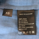 Vita Kin Shedever Embroidered Tassel-Tie Blouse Blue Linen Size Extra Small