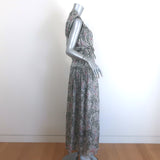 Isabel Marant Eydie Sleeveless Midi Dress Black/White Printed Silk Size 34