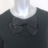 Saint Laurent Bell Sleeve Bow Mini Dress Black Crepe Size 36 NEW