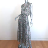 Isabel Marant Eydie Sleeveless Midi Dress Black/White Printed Silk Size 34