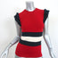 Gucci Striped Ruffle Top Red Striped Wool Knit Size Large Sleeveless Sweater