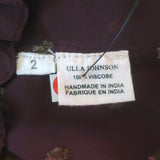 Ulla Johnson Magdalena Top Bordeaux Floral-Embroidered Georgette Size 2