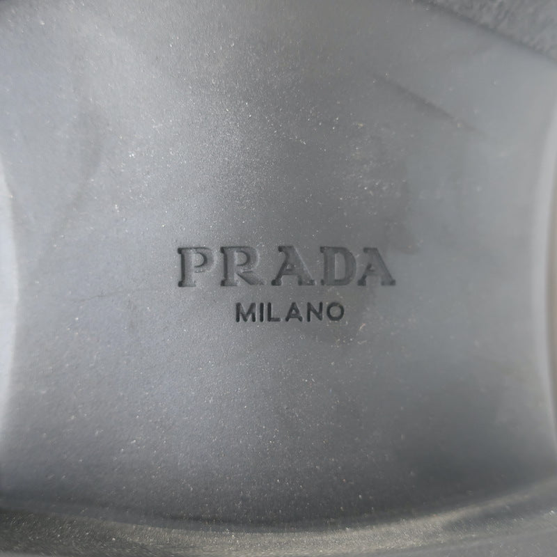 Prada Brushed Leather Lace-Up Shoes Black Size 7