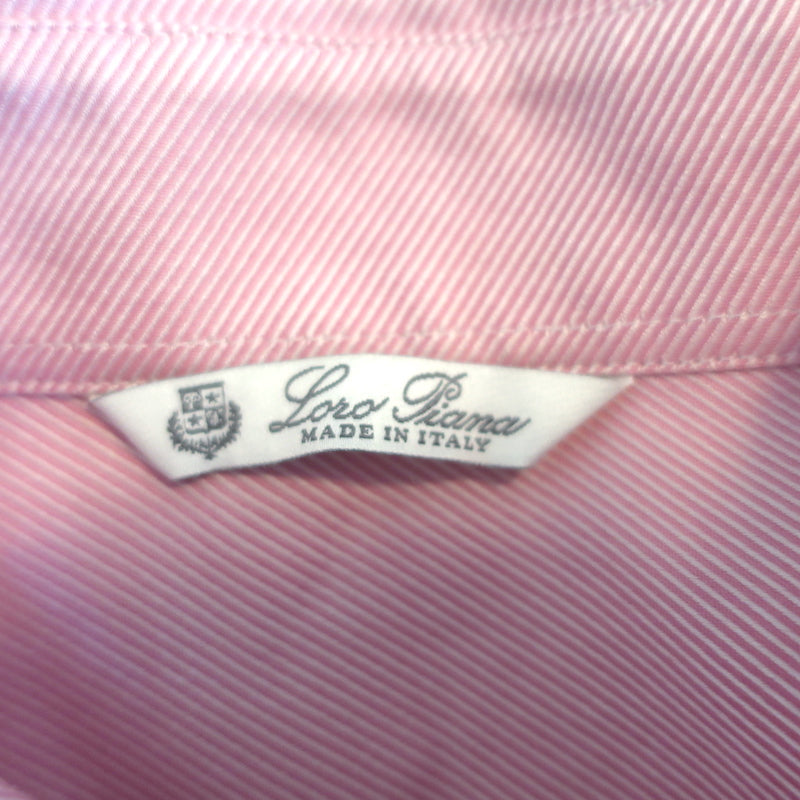 Loro Piana Button-Up Shirt Pink Pinstripe Cotton Size 42 Long Sleeve Top