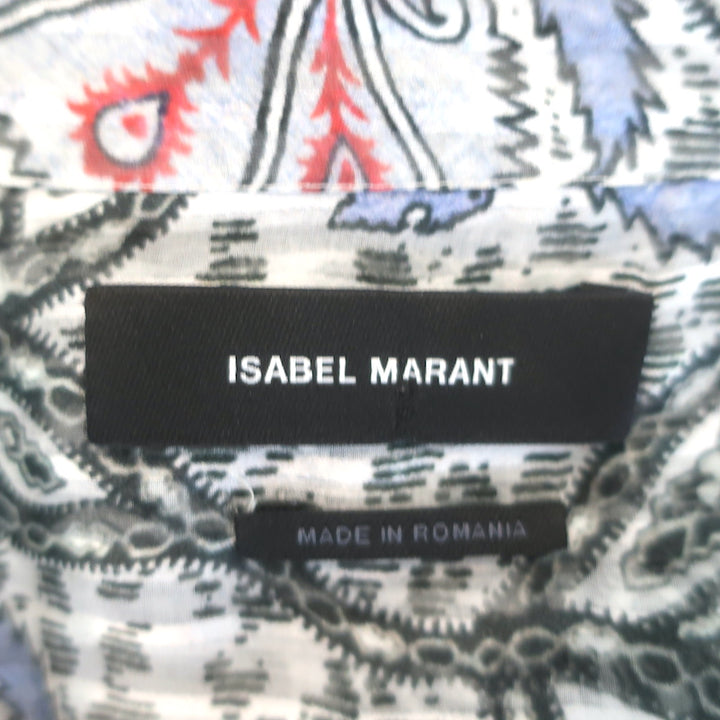 Isabel Marant Eydie Sleeveless Midi Dress Black/White Printed Silk Size 34