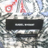 Isabel Marant Eydie Sleeveless Midi Dress Black/White Printed Silk Size 34