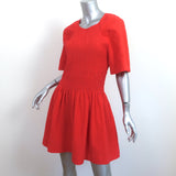 Three Graces London Smocked Mini Dress Orpha Red Cotton Size 12