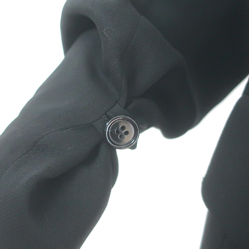 ACNE Studios Button-Cuff Blazer Black Wool Crepe Size 40 Single Breasted Jacket