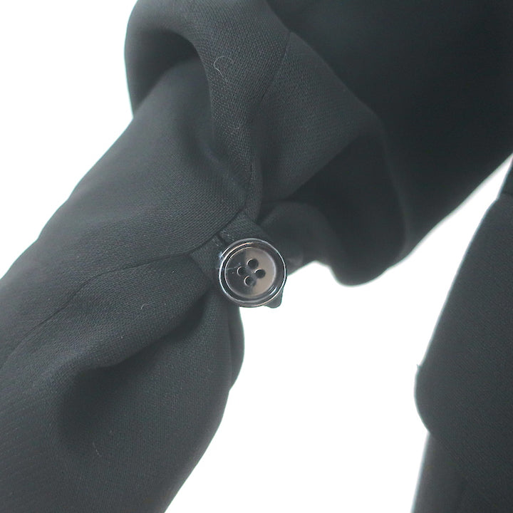 ACNE Studios Button-Cuff Blazer Black Wool Crepe Size 40 Single Breasted Jacket
