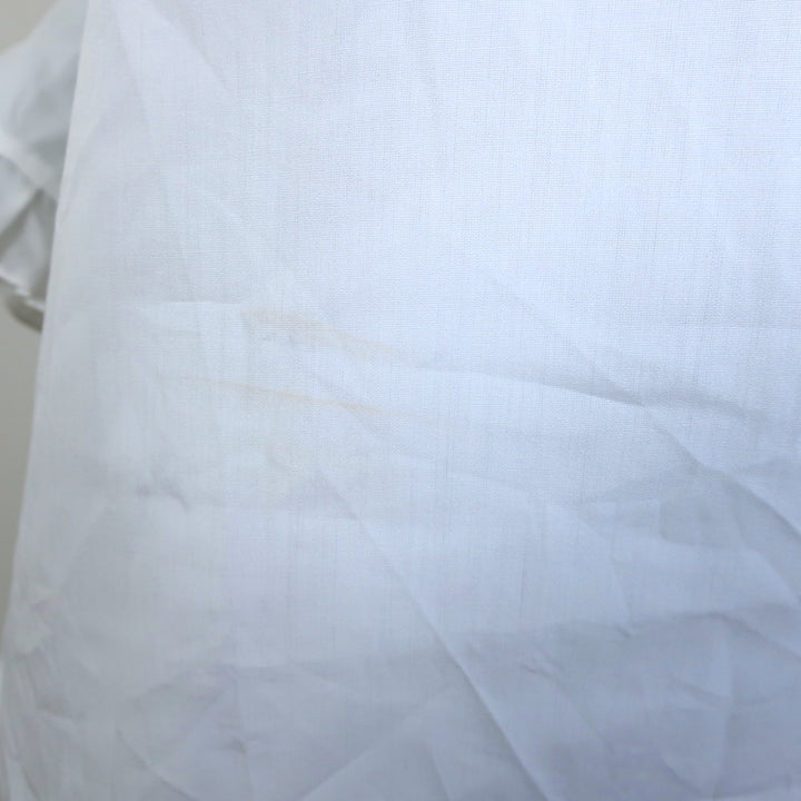 Sandro Rosane Ruffle-Trim Top White Cotton Size 1
