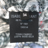 Isabel Marant Eydie Sleeveless Midi Dress Black/White Printed Silk Size 34