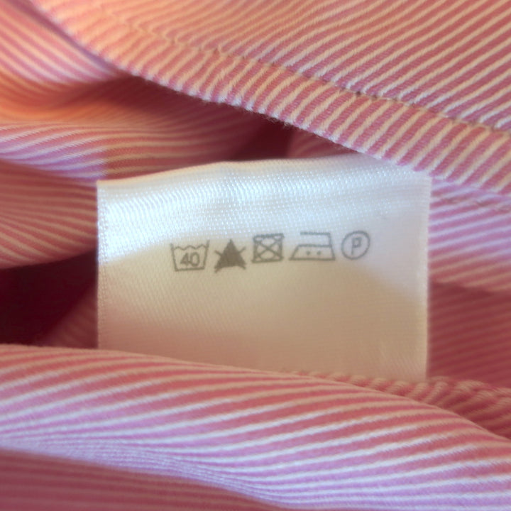 Loro Piana Button-Up Shirt Pink Pinstripe Cotton Size 42 Long Sleeve Top