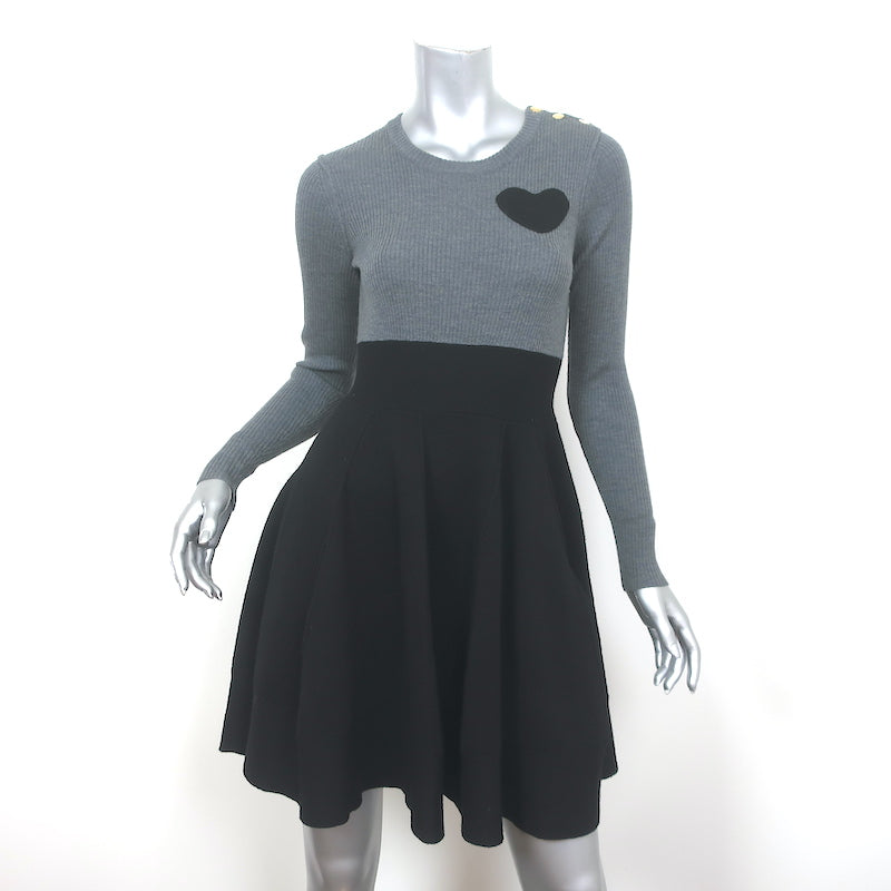 Sonia by Sonia Rykiel Long Sleeve Sweater Dress Black & Gray Knit Size Small Sonia by Sonia Rykiel Long Sleeve Sweater Dress Black & Gray Knit Size Small