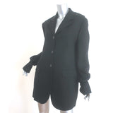 ACNE Studios Button-Cuff Blazer Black Wool Crepe Size 40 Single Breasted Jacket