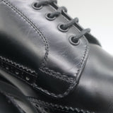 Prada Lace-Up Wingtip Brogue Shoes Black Brushed Leather Size 7