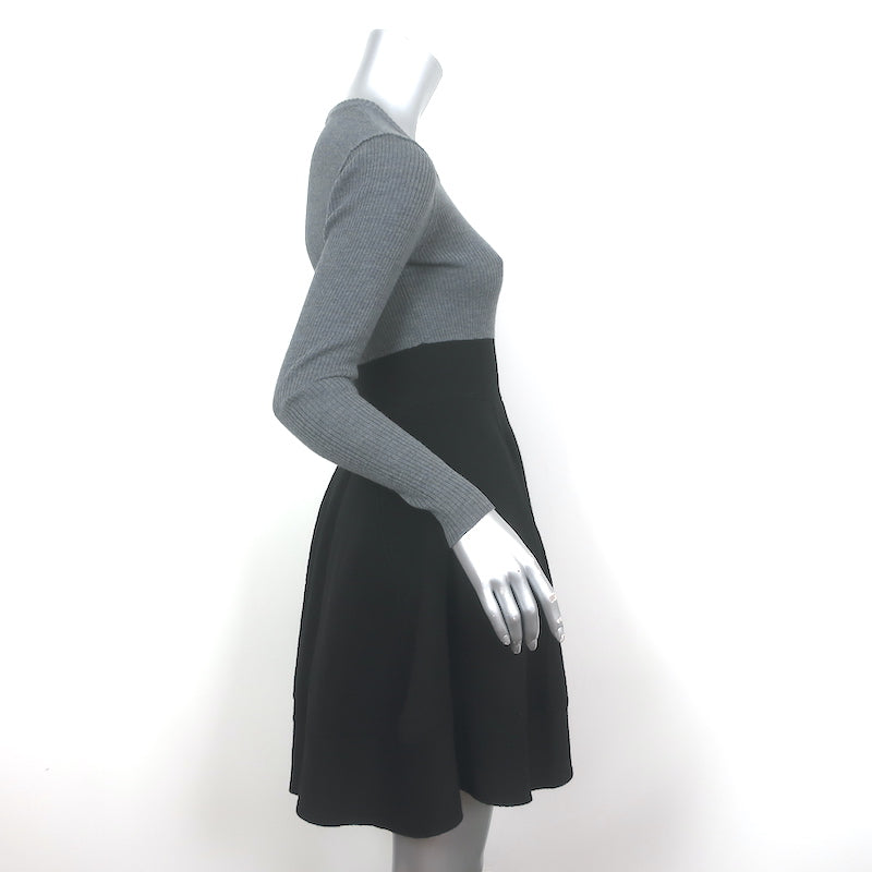Sonia by Sonia Rykiel Long Sleeve Sweater Dress Black &amp; Gray Knit Size Small