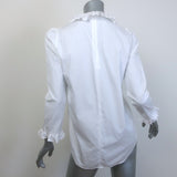 Sandro Rosane Ruffle-Trim Top White Cotton Size 1
