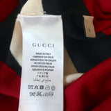 Gucci Striped Ruffle Top Red Striped Wool Knit Size Large Sleeveless Sweater