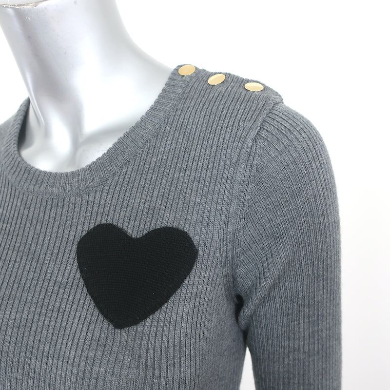 Sonia by Sonia Rykiel Long Sleeve Sweater Dress Black &amp; Gray Knit Size Small