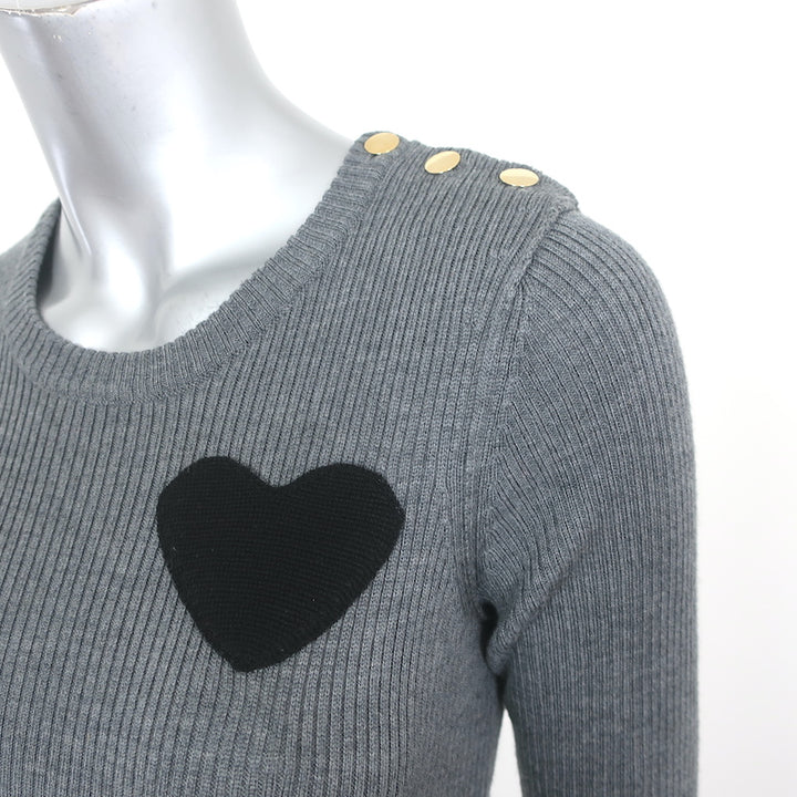 Sonia by Sonia Rykiel Long Sleeve Sweater Dress Black &amp; Gray Knit Size Small