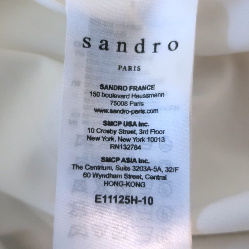 Sandro Rosane Ruffle-Trim Top White Cotton Size 1