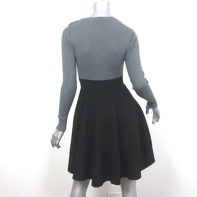 Sonia by Sonia Rykiel Long Sleeve Sweater Dress Black &amp; Gray Knit Size Small