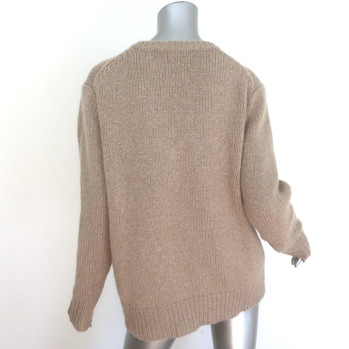 Jenni Kayne Kate Cashmere Oversized V-Neck Sweater Camel Size Extra Small