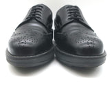 Prada Lace-Up Wingtip Brogue Shoes Black Brushed Leather Size 7